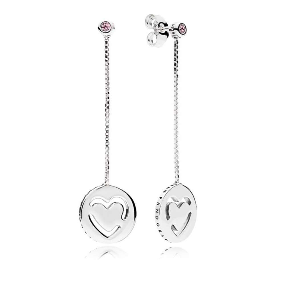 PANDORA Dangling Heart Earrings